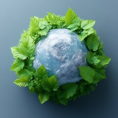 Earth encircled by lush green foliage