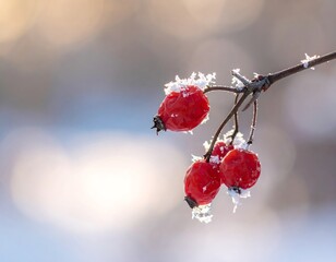 Frozen red berries