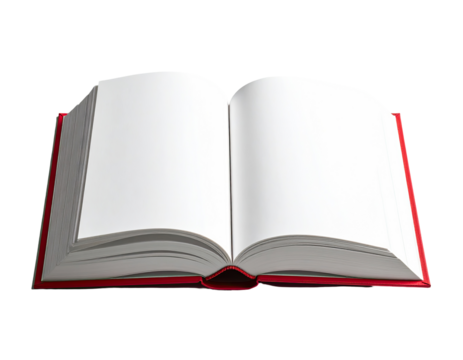 Open red book with blank white pages (1)