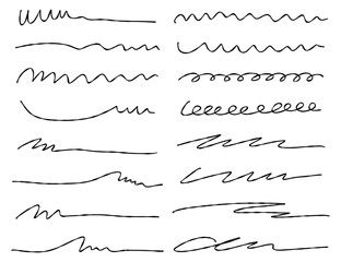 手書きのデコレーション線のセット、装飾