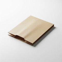 Closed Brown Paper Bag on White Surface in Studio Lighting Product Display
