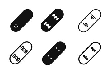 Skateboard Logo Varieties. Streetwear. Set Logo of Streetwear: Skateboard. harmonious logo variations of the same emblematic concept, each with different