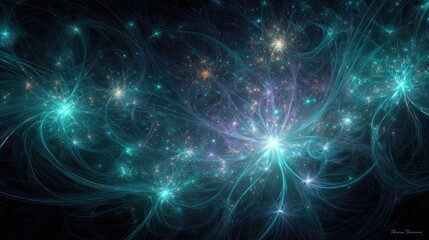 Abstract Colorful Space Nebula