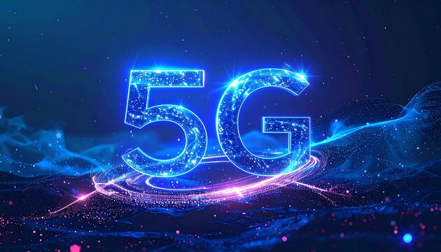 Futuristic 5G network graphic