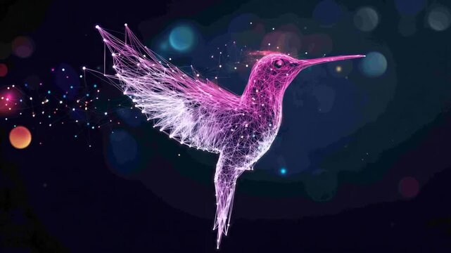 Abstract hummingbird flight