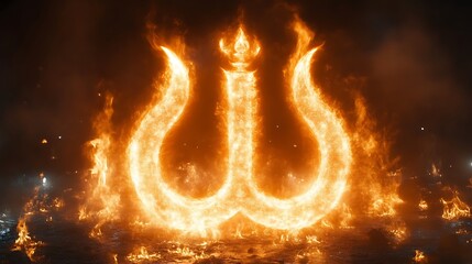 Fiery W-shaped symbol