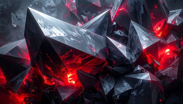 Abstract crystalline cluster - Powered by Adobe