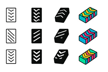 Naklejka premium Tire Tread Icon Set.