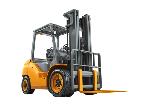 Powerful Yellow Forklift Industrial Equipment Stock Photo