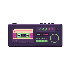 Fototapeta premium Vintage cassette player with inserted audio tape, showcasing retro design and technology.