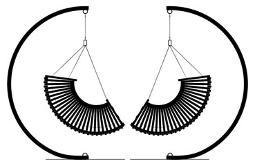 Hanging Swing Chair Vector. Seat Chair Illustration Isolated On White Background.