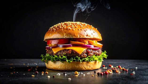 Generated image burger advert ad hamburger cheese menu item
