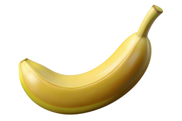 Single ripe banana isolated on black background