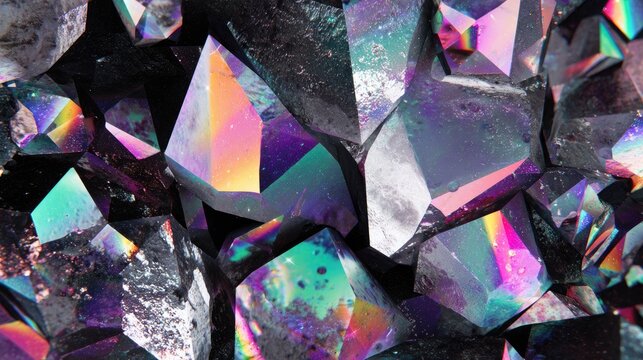 Abstract Colorful Crystal Cluster Background