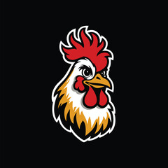 Chicken rooster vector logo design art illustration