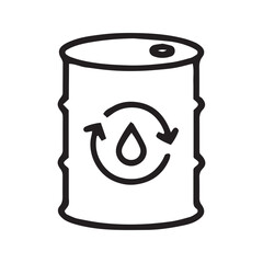 Oil barrel line icon, fuel drum vector symbol. Simple outline of a container for petroleum and industrial liquid storage.
