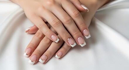 Fototapeta premium Elegant French Manicure Perfect Nails for Any Occasion