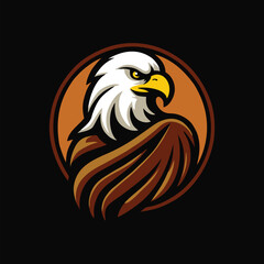 Eagle hawk vector logo design art illustration