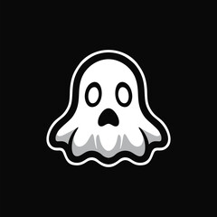 Ghost cartoon vector logo design art illustration