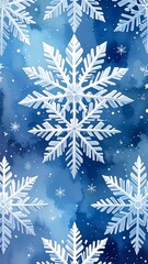 Winter snowflake pattern on a blurred background