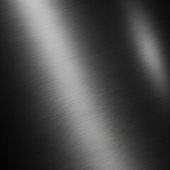 Brushed Metal Texture with Reflected Light in Dark Gray Tones Background