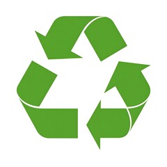 Fototapeta premium Green Recycle Symbol on White Background: Environmental Conservation Concept
