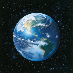Earth globe in space