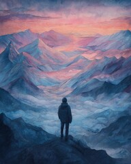 Misty Mountain View At Dawn