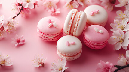 pink and white macarons