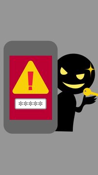 スマホで詐欺をしている悪い人　パスワード