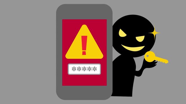 スマホで詐欺をしている悪い人　パスワード