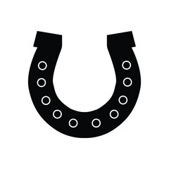 Classic black horseshoe symbol for good luck and equestrian themes vector
