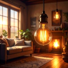 Cozy living room with warm light