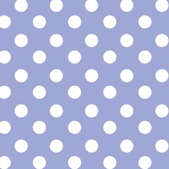 Lavender Blue and White Polka Dots Seamless Pattern Background