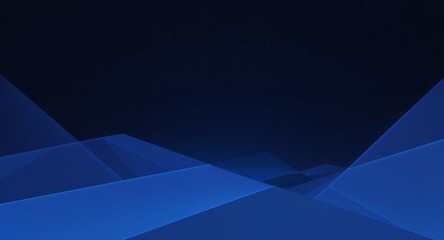 Abstract Blue Night Landscape, Dark Blue Geometric Shapes, Starry Sky Background, Modern Design, Digital Art, Wallpaper, Minimalist, Elegant, Tech Background