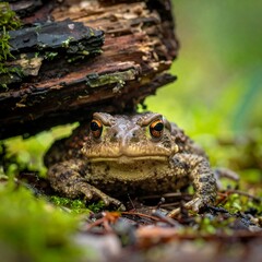 Obraz premium Close-up of toad in forest