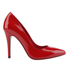 Obraz premium Elegant red patent leather stiletto high heel shoe for women