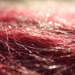 Closeup textured red fibers