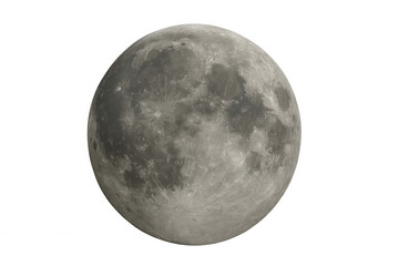 Obraz premium Full moon showing visible craters and lunar surface details against transparent background