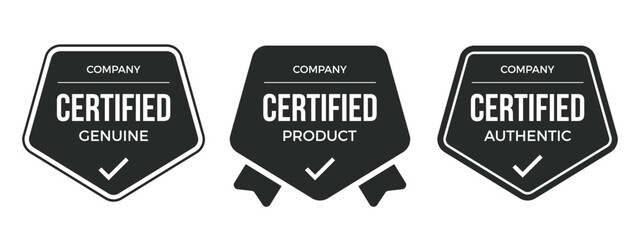 Fototapeta premium Certified badge design quality product. Authentic genuie certifications label.