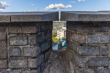 Seoul, South Korea &ndash; September.21.2025: Stone Fortress Wall at Naksan Park