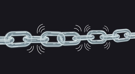 Breaking free A visual representation of a chain breaking apart, symbolizing freedom and separation