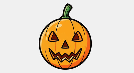 Cheerful Jack-o'-lantern Illustration for Halloween Celebrations