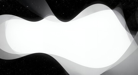Obraz premium Abstract grayscale wave design, modern background template, stylish backdrop, monochrome art, elegant curves, flowing lines, yin yang concept, copy space, website banner, social media graphic, di