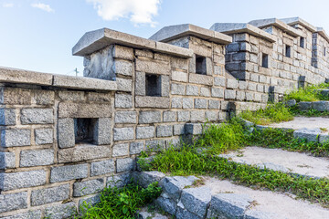 Seoul, South Korea &ndash; September.21.2025: Stone Fortress Wall at Naksan Park