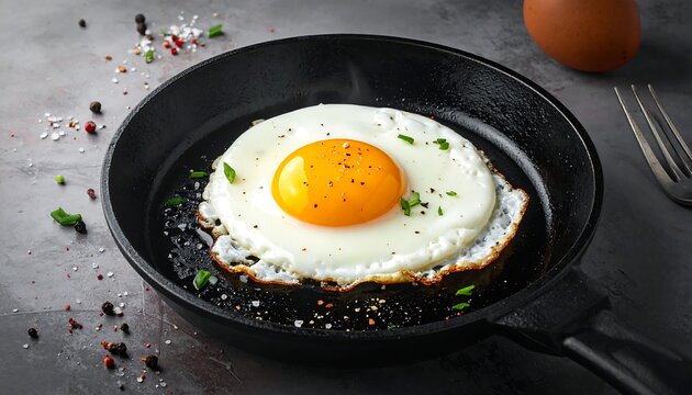 Fried egg in a pan - Powered by Adobe