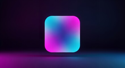 Abstract Neon Gradient Shape, Colorful Digital Art Background, Vibrant Rectangular Design Element for Website or App