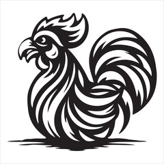 Chicken vector illustration on a white background.Simple design,perfect for various uses.
