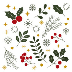 手描きシンプルなクリスマスモチーフ