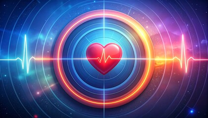 Futuristic heart monitor graphic